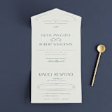 "Chantilly" - Savvy Wedding Invitations in Emerald by Kimberly Morgan - Front Open