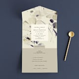 "Linen and Cloth" - Savvy Wedding Invitations in Almond by Peony Rose Design - Front Open