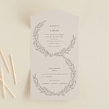 "leafy wreath" - Savvy Wedding Invitations in Taupe by Ghazal Ali - Front Open