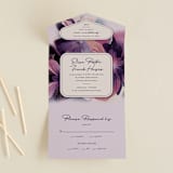 "Elisa" - Savvy Wedding Invitations in Orchid by Simona Camp - Front Open