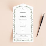 "Monogramed Arch" - Savvy Wedding Invitations in Mojito by Susan Moyal - Front Open