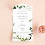 "Greenery" - Savvy Wedding Invitations in Fern by Susan Moyal - Front Open