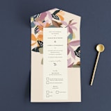 "flower press" - Savvy Wedding Invitations in Mauve by Peony Rose Design - Front Open