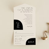 "Contour" - Savvy Wedding Invitations in Ecru by Erica Krystek - Front Open