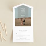 "Overlay" - Savvy Wedding Invitations in Dove by Meggy Masters - Front Open