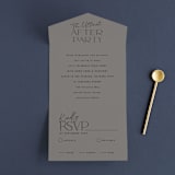 "The Ultimate After Party" - Savvy Wedding Invitations in Fog by Becky Nimoy - Front Open