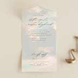 "Daybreak" - Savvy Wedding Invitations in Dove by Olivia Kanaley Inman - Front Open