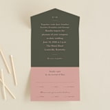 "Simple Type" - Savvy Wedding Invitations in Olive Branch by Stacey Meacham - Front Open