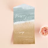"Seaside" - Savvy Wedding Invitations in Seaglass by Rebecca Durflinger - Front Open