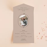 "Initials Circle Arch" - Savvy Wedding Invitations in Latte by FRANI - Front Open