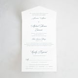 "Empire" - Savvy Wedding Invitations in Dusty Blue by Jennifer Postorino - Front Open