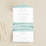 "Tidal Stripe" - Savvy Wedding Invitations in Sky by Katharine Watson - Front Open