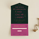 "Miami" - Savvy Wedding Invitations in Bird of Paradise by Ashley DeMeyere - Front Open
