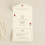 "Red Hearts" - Savvy Wedding Invitations in Champagne by Helena Vitto - Front Open