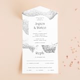 "Forever" - Savvy Wedding Invitations in Ink by Blustery August - Front Open