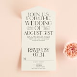 "Floral Emblem" - Savvy Wedding Invitations in Cream by Baumbirdy - Front Open