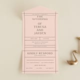 "The Grid" - Savvy Wedding Invitations in Rosebud by Mansi Verma - Front Open