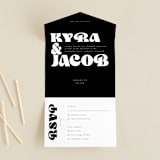 "boba" - Savvy Wedding Invitations in Onyx by Up Up Creative - Front Open