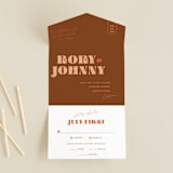 "Rory" - Savvy Wedding Invitations in Rust by Alaina Cherup - Front Open