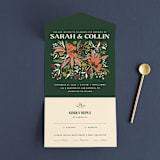 "Bridal Bouquet" - Savvy Wedding Invitations in Verde by Kindred Fields - Front Open