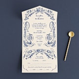 "Santa Catalina" - Savvy Wedding Invitations in Marseille Bleu by Ani Somi - Front Open