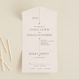 "Convergence" - Savvy Wedding Invitations in Cream by Annie Lowe - Front Open