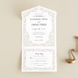 "Operatic" - Savvy Wedding Invitations in Cream by Paper Raven Co. - Front Open