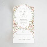 "Avery" - Savvy Wedding Invitations in Peony by Jennifer Wick - Front Open