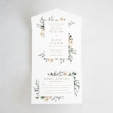 "Sprigs of Joy" - Savvy Wedding Invitations in Pearl by Leah Bisch - Front Open