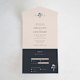"Floral Monogram" - Savvy Wedding Invitations in Champagne by Lindsay Megahed - Front Open