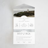 "Panoramic" - Savvy Wedding Invitations in Cloud by Heather Schertzer - Front Open