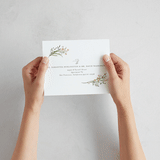 "delicate buds" - Savvy Wedding Invitations in Olive by Jennifer Wick - How it works
