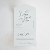 "Signature Script" - Savvy Wedding Invitations in Mint by Michelle Taylor - Front Open