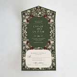 "fleur sauvage" - Savvy Wedding Invitations in Vert by Erin Deegan - Front Open