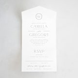 "The Hudson" - Savvy Wedding Invitations in Latte by Kristie Kern - Front Open