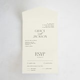 "Commonwealth" - Savvy Wedding Invitations in Ecru by That Girl Press - Front Open
