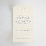 "Brooklyn" - Savvy Wedding Invitations in Cerulean by Ellen Schlegelmilch - Front Open