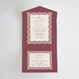 "Chantilly" - Savvy Wedding Invitations in Mauve by Erica Krystek - Front Open
