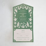 "Friendly Flowers" - Savvy Wedding Invitations in Emerald by Ani Somi - Front Open