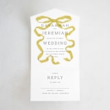 "Antique Ribbon" - Savvy Wedding Invitations in Citrine by Olivia Kanaley Inman - Front Open