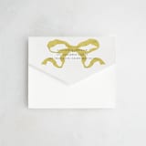 "Antique Ribbon" - Savvy Wedding Invitations in Citrine by Olivia Kanaley Inman - Closed