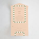 "Boardwalk" - Savvy Wedding Invitations in Peach by Baumbirdy - Front Open