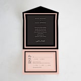 "Elance" - Savvy Wedding Invitations in Onyx by Eric Clegg - Front Open
