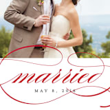 "Classic Stripes and Swashes" - Wedding Announcements in Chestnut by Susan Brown - Detail