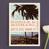 "Island Palms" - Wedding Announcements in Tangerine by Alex Elko Design - Front