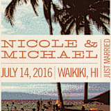 "Island Palms" - Wedding Announcements in Tangerine by Alex Elko Design - Detail