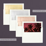 "Island Palms" - Wedding Announcements in Tangerine by Alex Elko Design - Envelope Liner Options