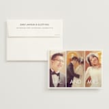 "More the Merrier" - Wedding Announcements in Winter by chica design - Invitation with Envelope