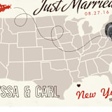 "Up and Away" - Wedding Announcements in Tomato by leslie hamer - Detail