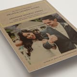 "Vintage Kraft" - Wedding Announcements in Chartreuse by Waldo Press - Detail
